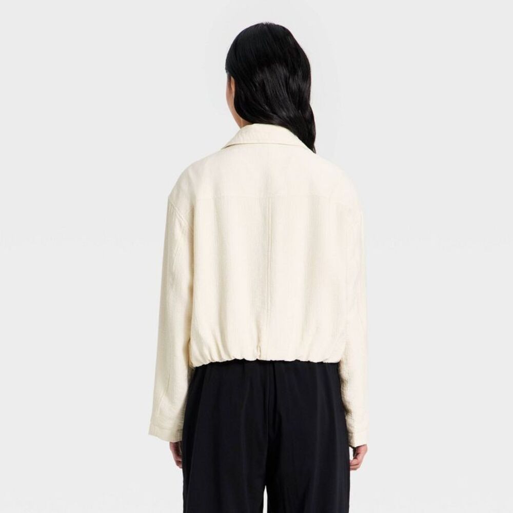 Open Box - A New Day - Women's Full Zipped Modern Gauze Jacket - A New Da White - Picture 2 of 3